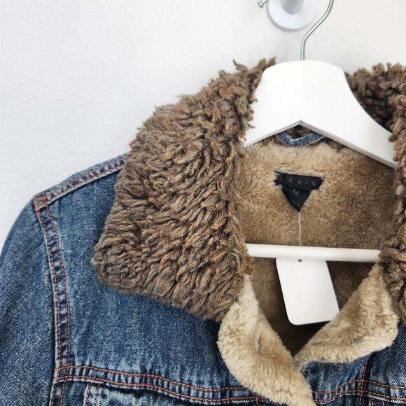 Vintage Y2K Lapis Fleece Lined Button Down Jean Jacket M - Picture 3 of 9